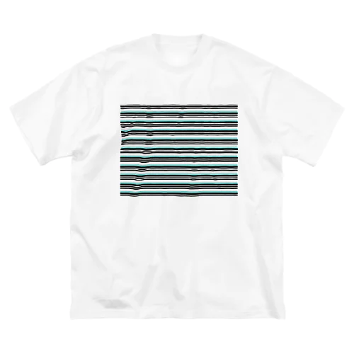 ボーダー水色 ビッグシルエットTシャツ