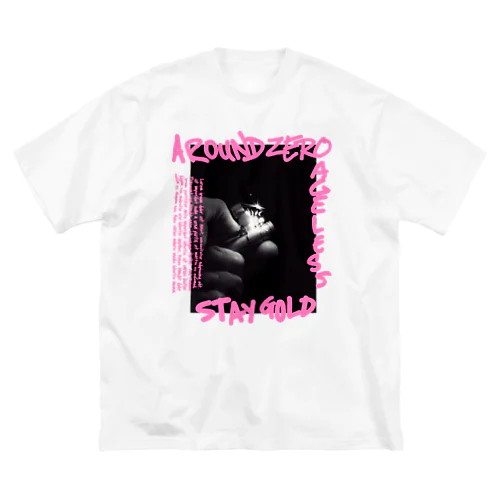 Around0 PHOTO GRAPHIC PINK ビッグシルエットTシャツ