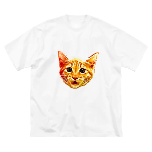 驚いた茶トラ猫金ちゃんビッグTシャツ ビッグシルエットTシャツ