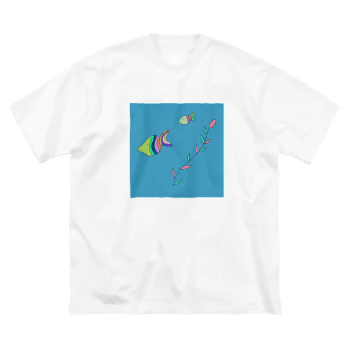 カラフル魚 루즈핏 티셔츠