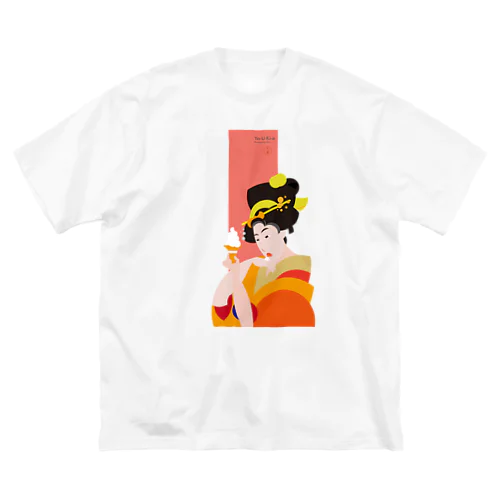 Yo-U-Ki-e「正直者・ソフトクリームおいしい」縦型Tシャツ【浮世絵】 Big T-Shirt