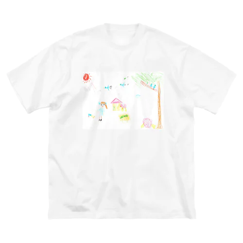 青い鳥のいる風景 ビッグシルエットTシャツ