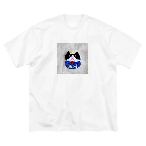 お花をもった猫さん（Blue） Big T-Shirt