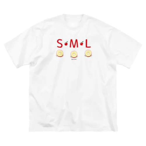 ML002 SMLTシャツのりんごすたぁ*輪切りのリンゴ ビッグシルエットTシャツ