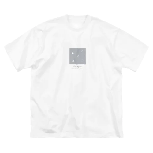 さくらんぼ柄 グレーブルー ビッグシルエットTシャツ