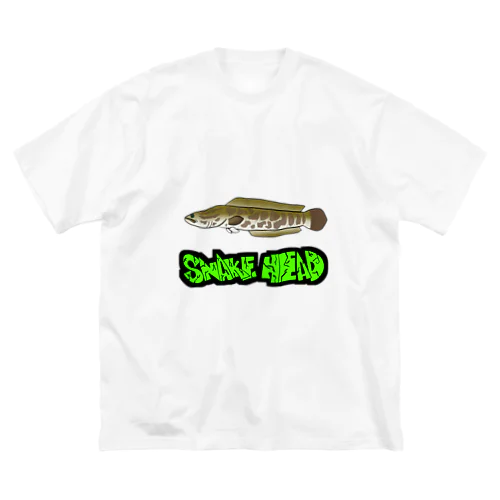 魚ラフティ   Snake head  (雷魚) ビッグシルエットTシャツ