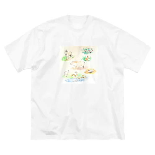 農場のどうぶつたち。 ビッグシルエットTシャツ