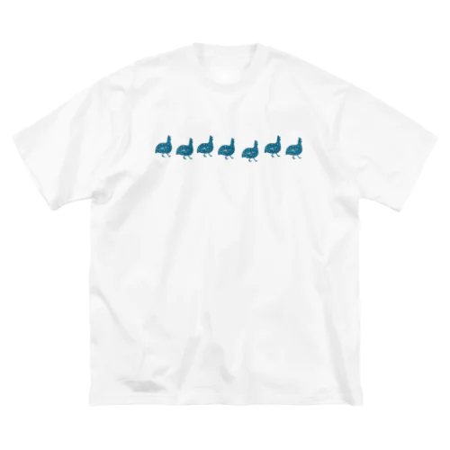 ホロホロ鳥の切り絵 ビッグシルエットTシャツ