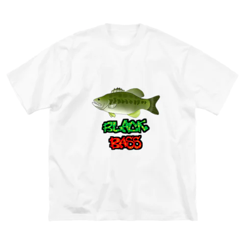 ブラックバス 魚ラフィティ ビッグシルエットTシャツ