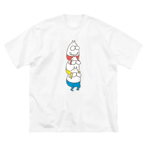 ねこタイツ かたぐるま Big T-Shirt