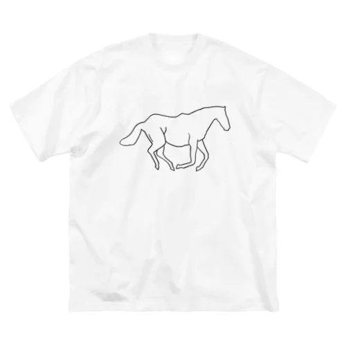 ウマアウトライン Big T-Shirt