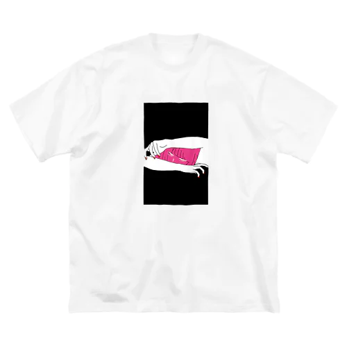 黒と白から生まれたぴんく ビッグシルエットTシャツ