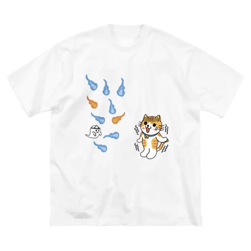 人魂にゃんこ ビッグシルエットTシャツ