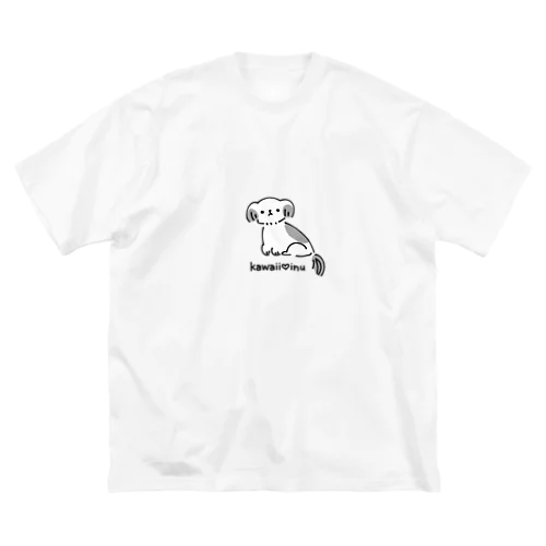 kawaii♥inu(灰) ビッグシルエットTシャツ