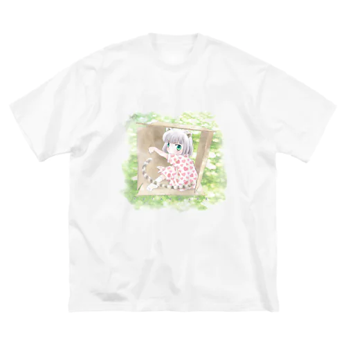 箱ねこ（芝） ビッグシルエットTシャツ