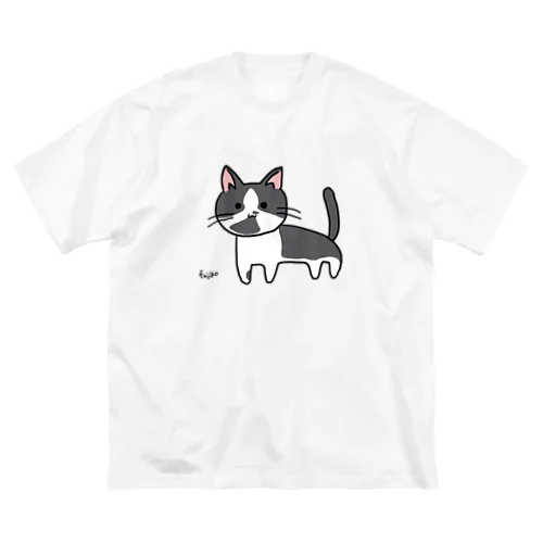 白黒おかめねこちゃん ビッグシルエットTシャツ