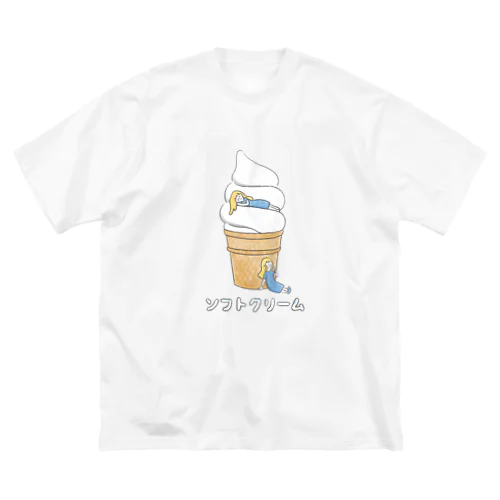 女の子とソフトクリーム ビッグシルエットTシャツ