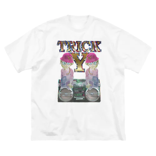 TRICKY TWINZ 2 _blue glassed ビッグシルエットTシャツ