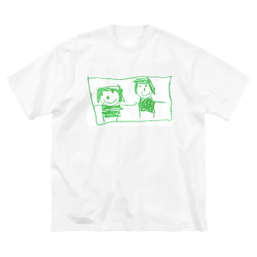 ふたりで て をつないでいるところ ビッグシルエットTシャツ