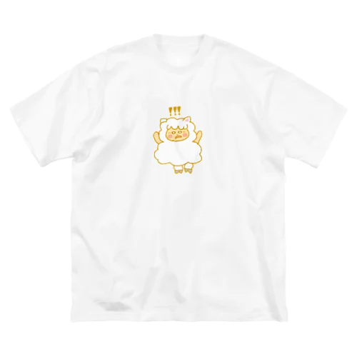 驚きもふもふ羊 ビッグシルエットTシャツ