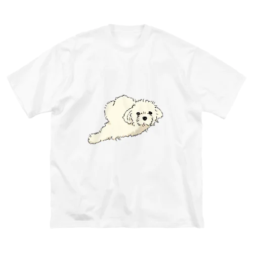 白い犬Tシャツ Big T-Shirt