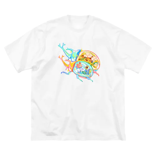 宝石なカブトムシたち ビッグシルエットTシャツ