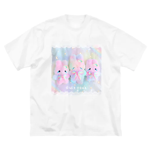 虹色泣き虫ふわうさ ビッグシルエットTシャツ