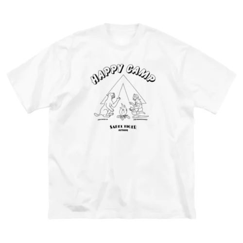 HAPPY CAMP（サーベルタイガーとネアンデルタール人） ビッグシルエットTシャツ