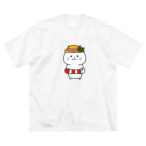 浮き輪帽子ねこさん ビッグシルエットTシャツ