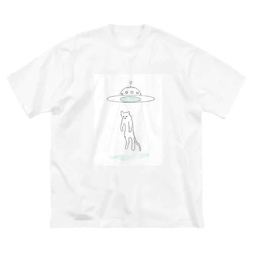 UFOにさらわれる猫さん ビッグシルエットTシャツ