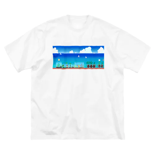 夏と水草 ビッグシルエットTシャツ