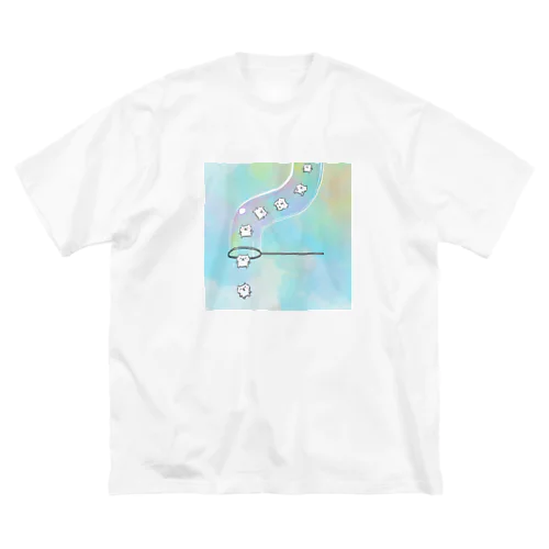 つらなりねこ ビッグシルエットTシャツ