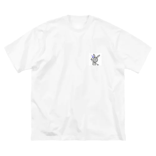 グレーうさぎ ビッグシルエットTシャツ