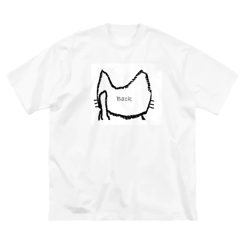 後ろ向きねこ ビッグシルエットTシャツ