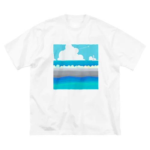 お気に入りの海岸 ビッグシルエットTシャツ