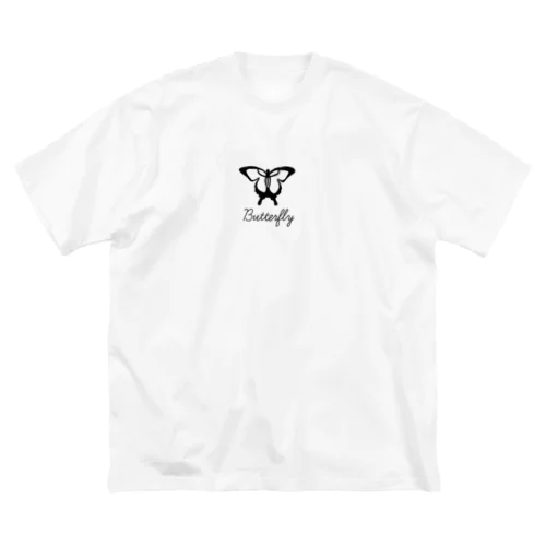 butterfly Black logo ビッグシルエットTシャツ