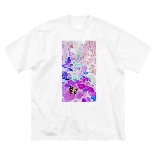 蝶と森グラフィック ビッグシルエットTシャツ