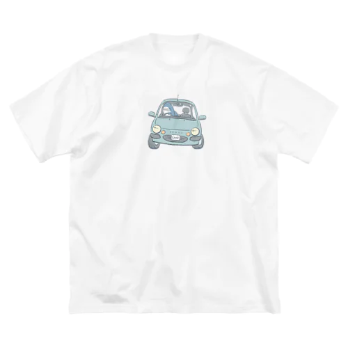 ハンドルをにぎるサメ ビッグシルエットTシャツ