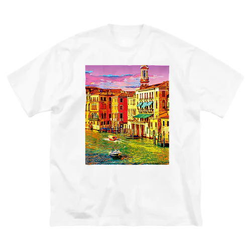 イタリア ヴェネツィアの夕暮れ ビッグシルエットTシャツ