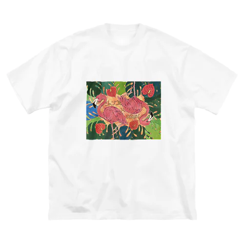 ジャングルフラミンゴ ビッグシルエットTシャツ