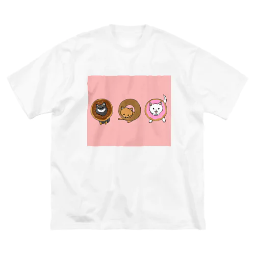 Shiba Donut (pink color) ビッグシルエットTシャツ