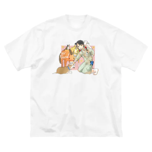 集まれ！ヤギ馬犬猫 Big T-Shirt