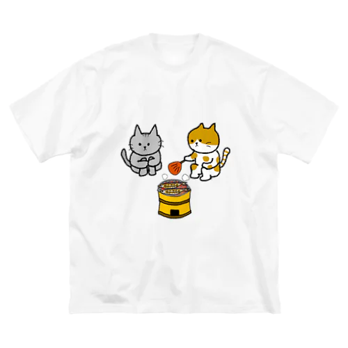 七輪にゃんこ ビッグシルエットTシャツ