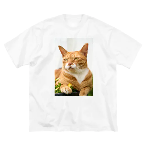 花と猫 ビッグシルエットTシャツ