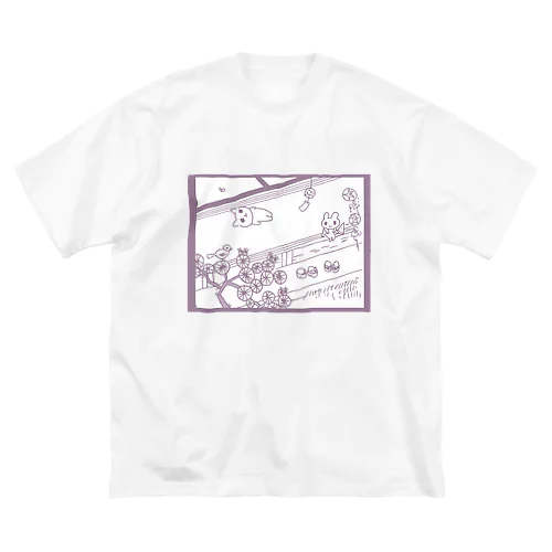 engawa 紫 ビッグシルエットTシャツ