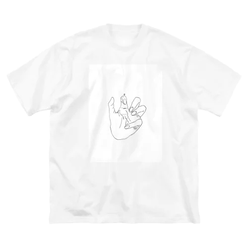 握り手イラスト ビッグシルエットTシャツ