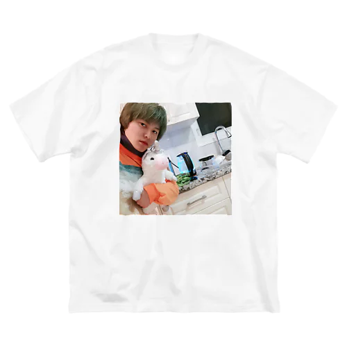 冷たくなったユニコーンの湯たんぽとお湯を沸かしているケトルとの自撮り Big T-Shirt
