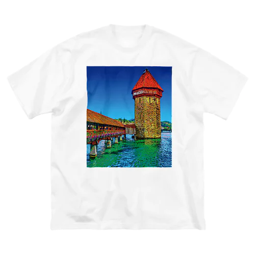 スイス カペル橋 ビッグシルエットTシャツ