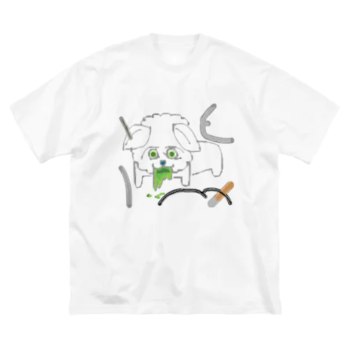 カテキン中毒で嘔吐する犬（大） ビッグシルエットTシャツ