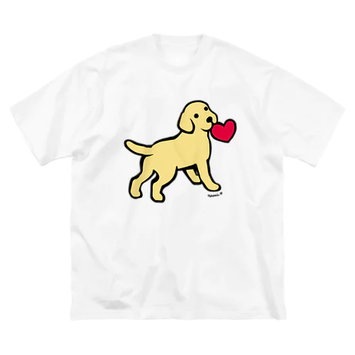 イエローラブパピーと赤いハート Big T-Shirt